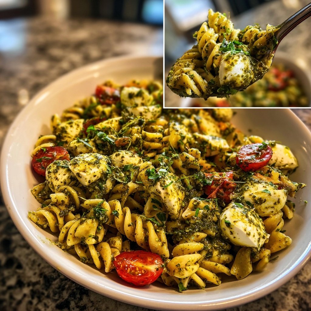 Nudelsalat Mit Pesto Und Mozzarella