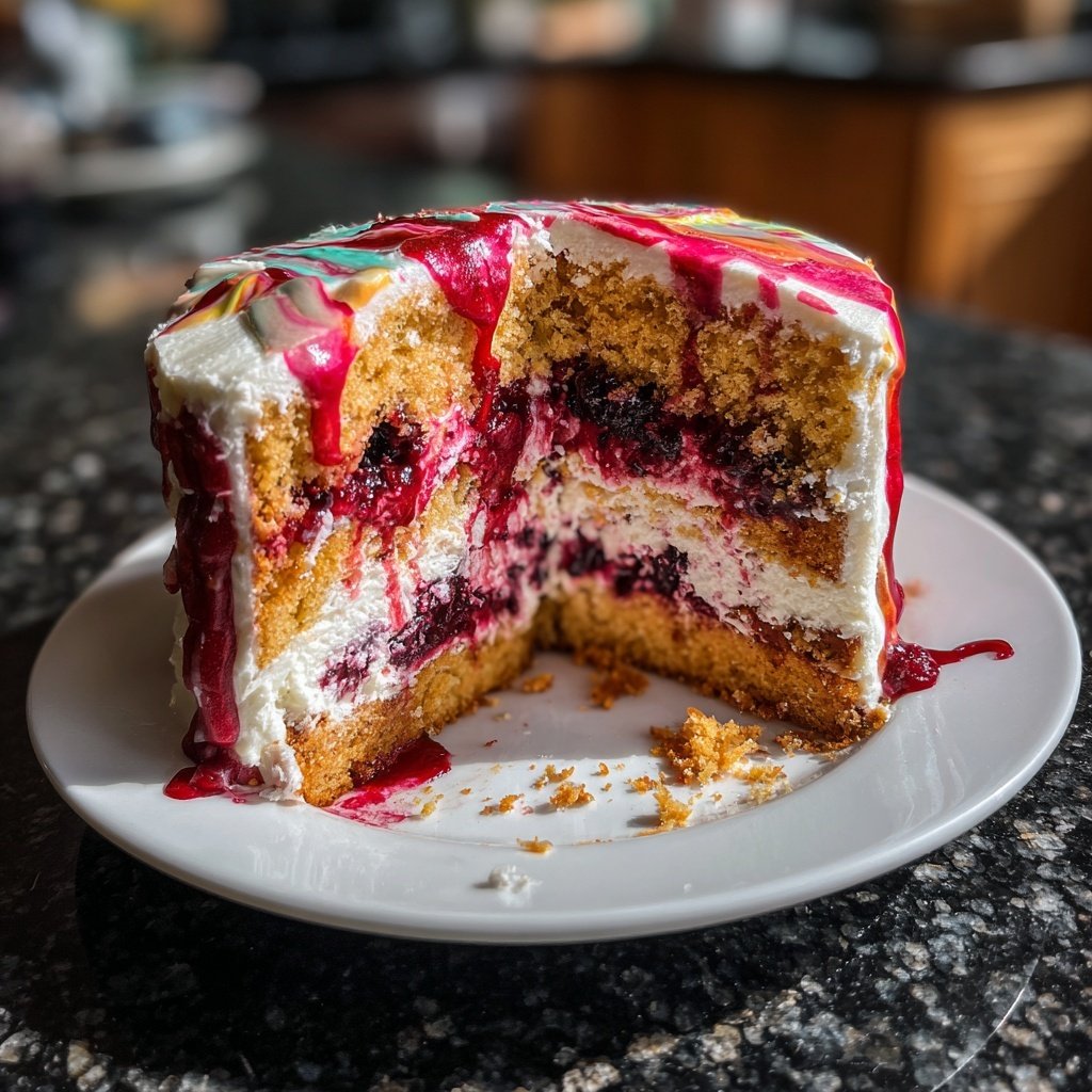 Geburtstagskuchen mit Beerenfüllung