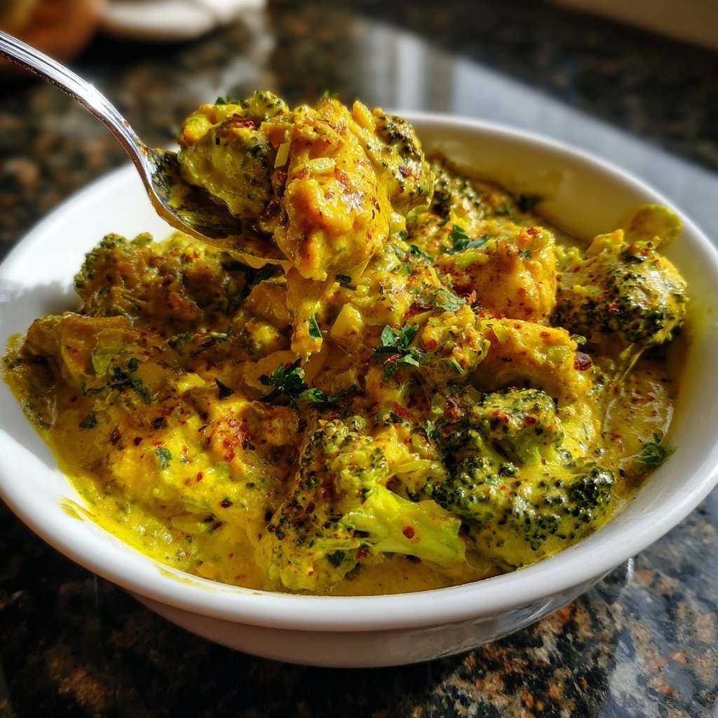 Kokoscurry mit Brokkoli