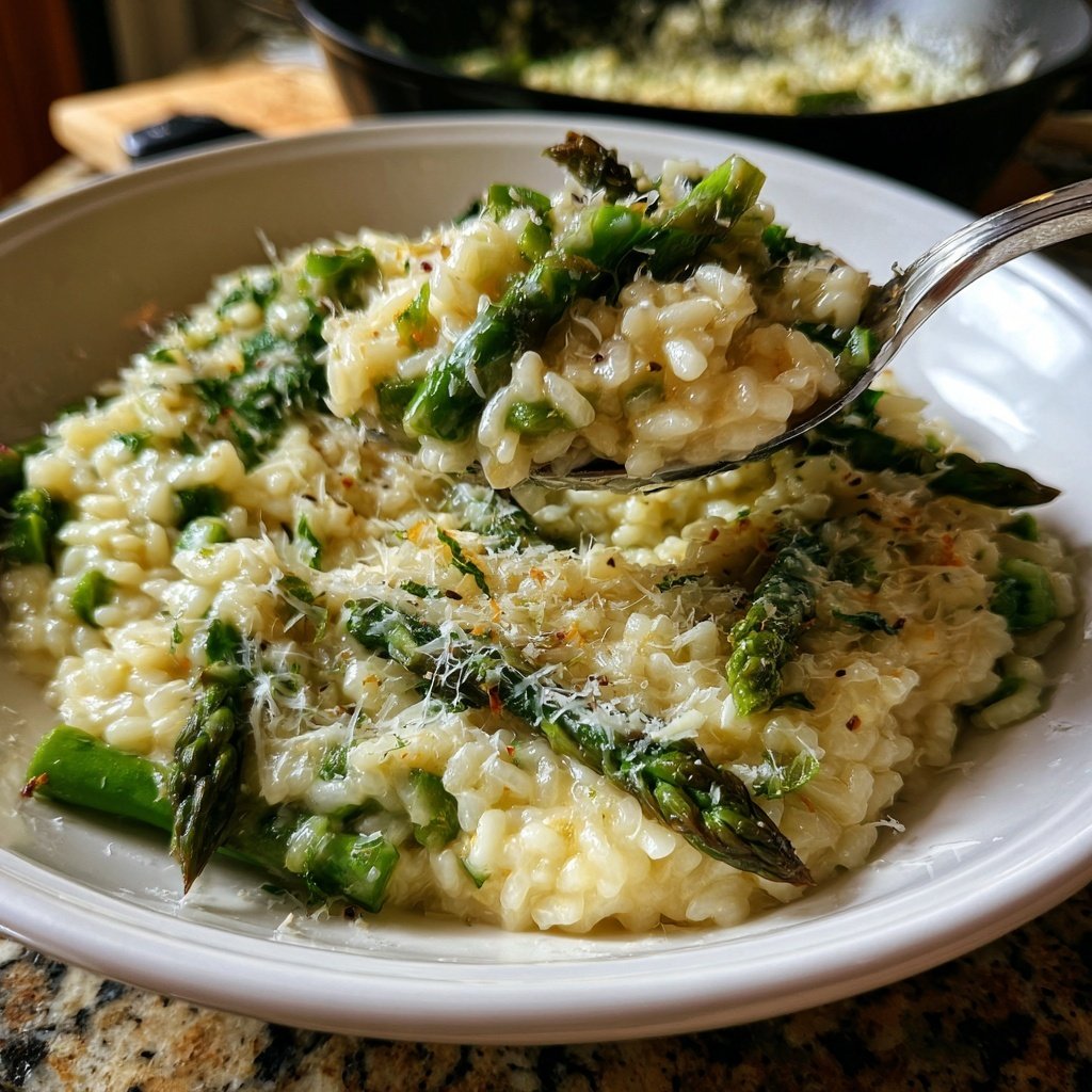 Risotto mit grünem Spargel