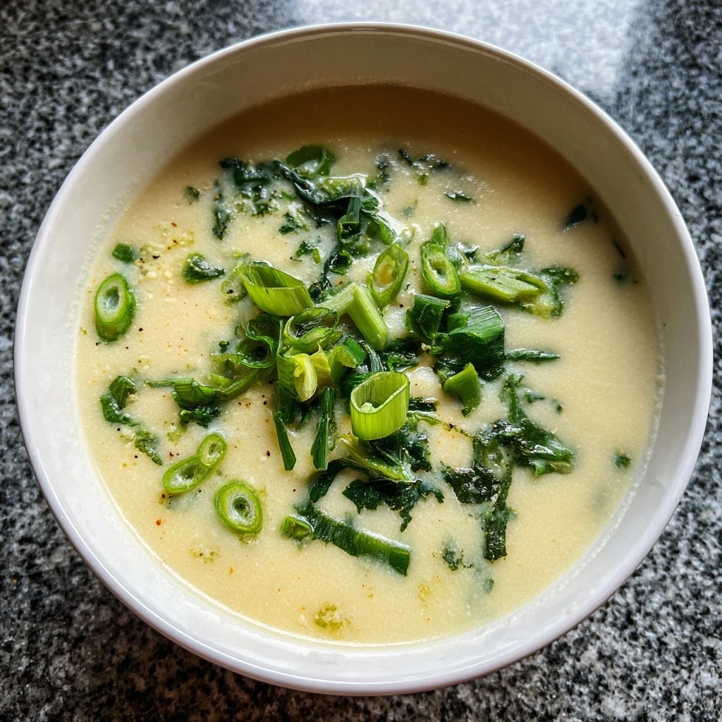 Blumenkohlsuppe mit Lauchzwiebeln