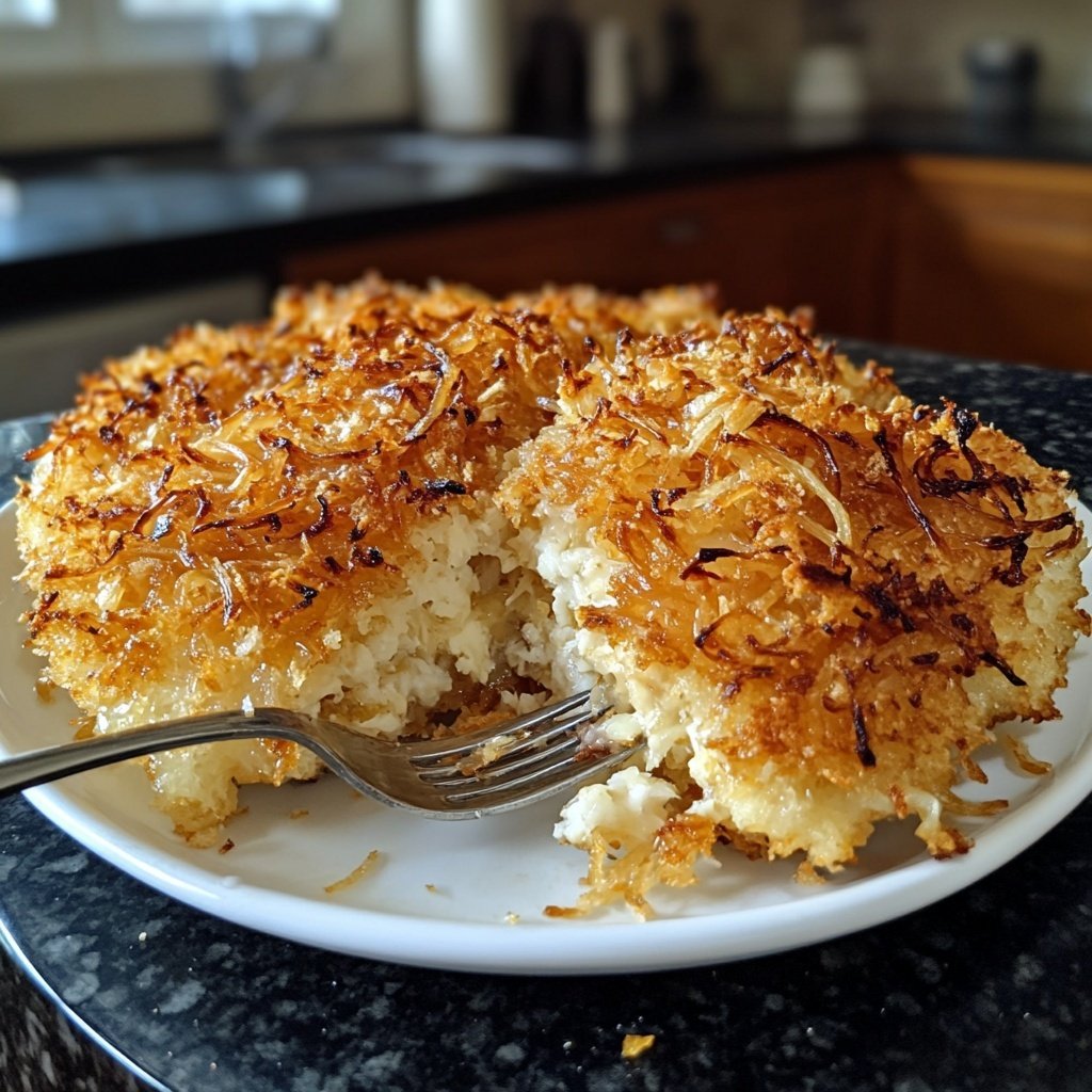 Kartelstampf mit karamellisierten Zwiebeln