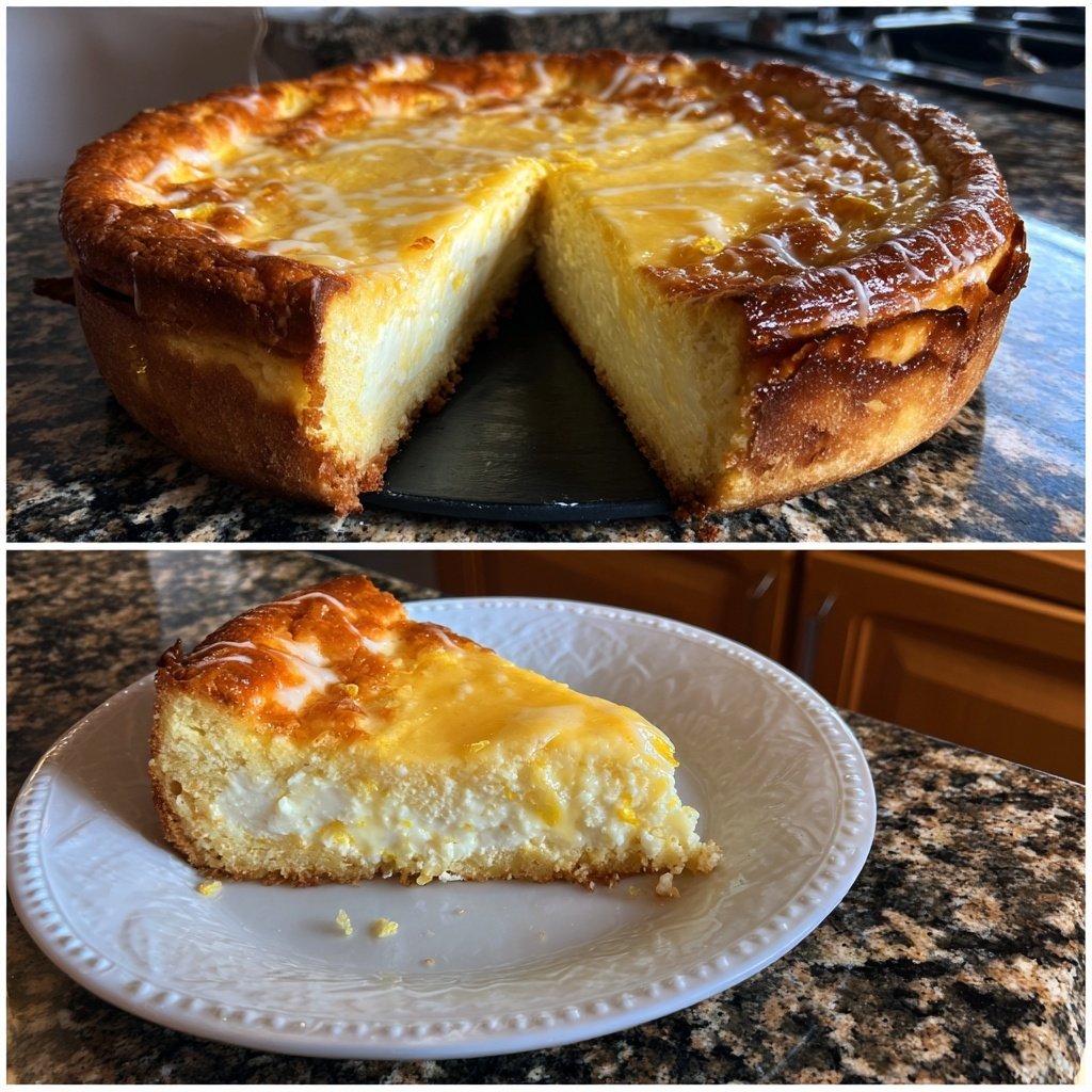 Käsekuchen mit Zitronen-Frischkäse-Creme