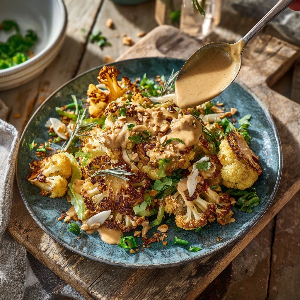 Blumenkohl Pfanne Mit Erdnuss Sauce
