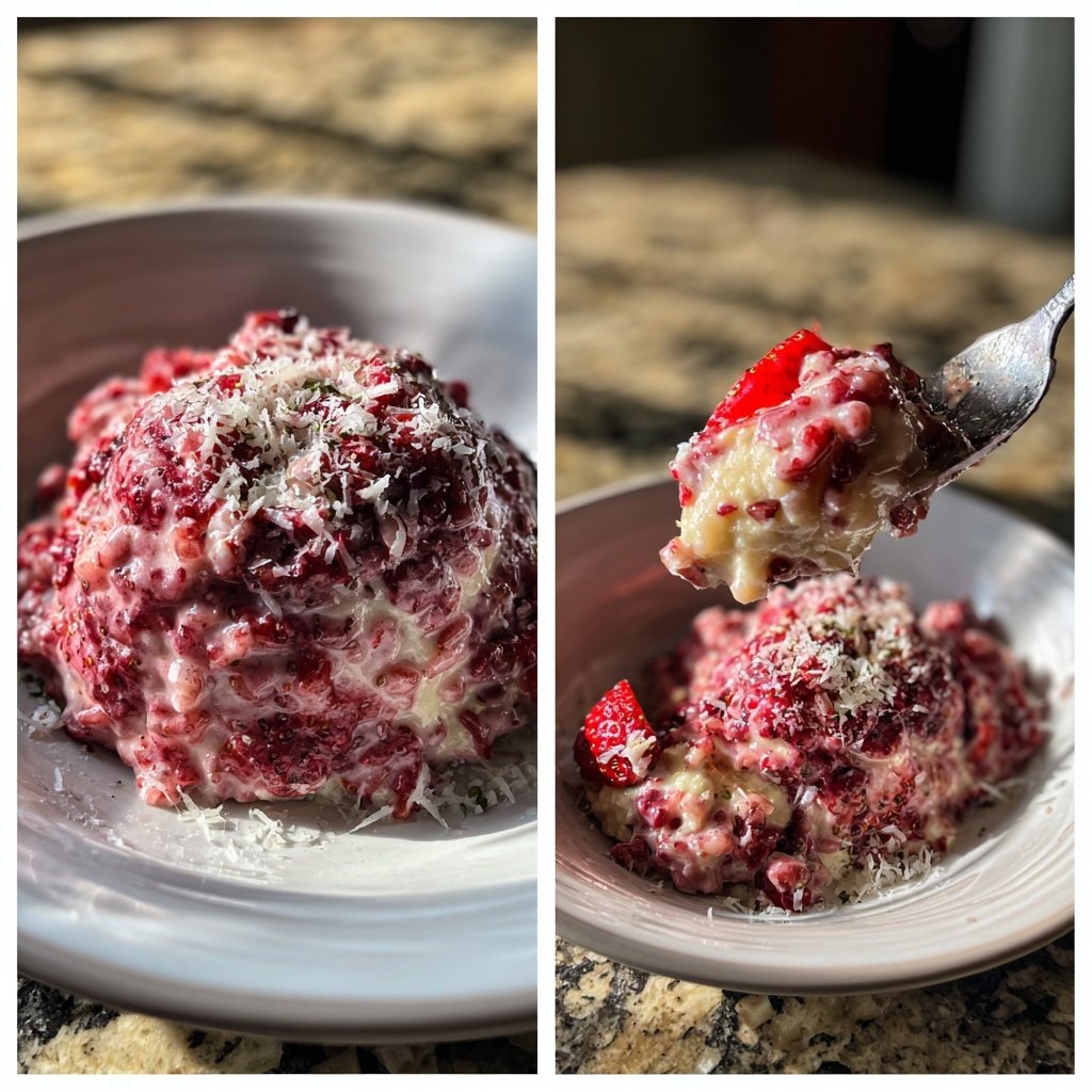 Cremiges Valentinsrisotto mit Erdbeernote