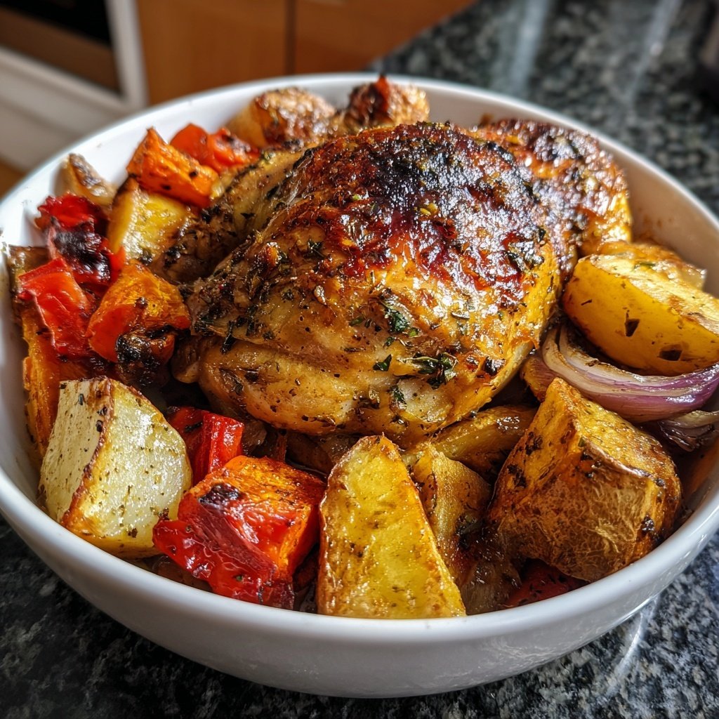 Hähnchen Gemüse Blech Aus Dem Ofen